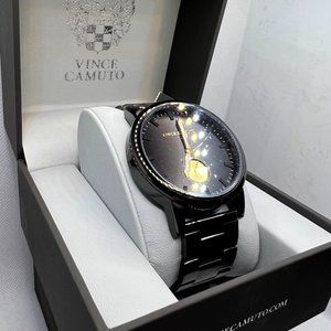 Vince Camuto Men's Watch Matte Black New In Box Stunning and Working!